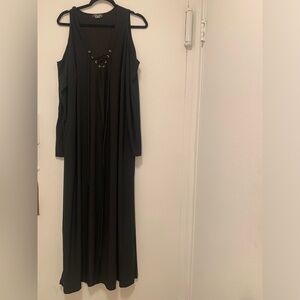 NWOT VENUS BLACK COLD SHOULDER DUSTER
